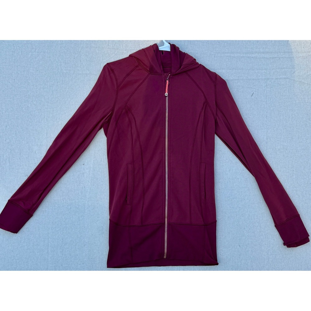Lululemon Define Hoodie Jacket Burgundy Maroon Full Zip Size 6 Women Activewear